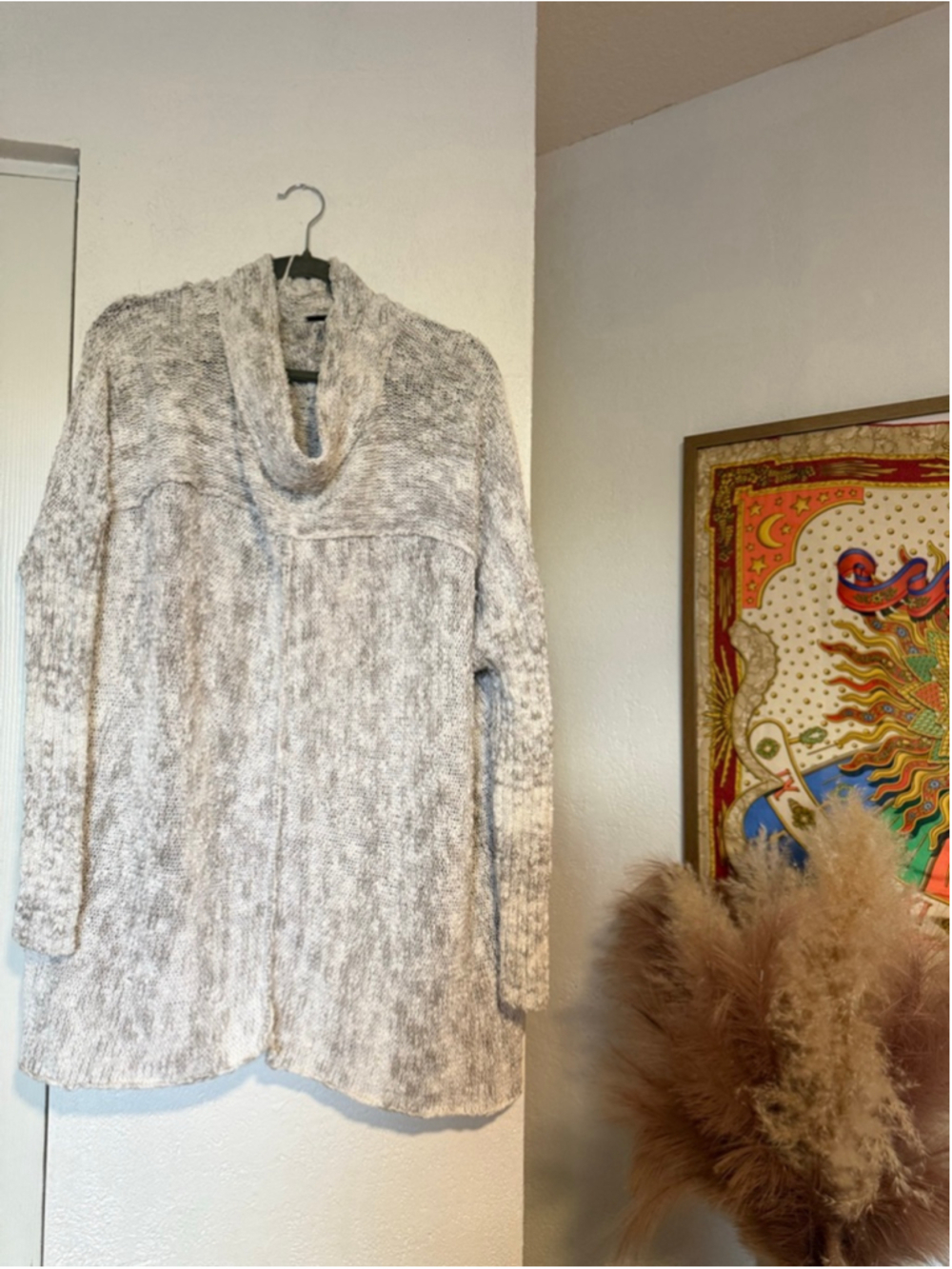 Preowned, Free People Nightingale marled knit sweater, cream/tan, Medium